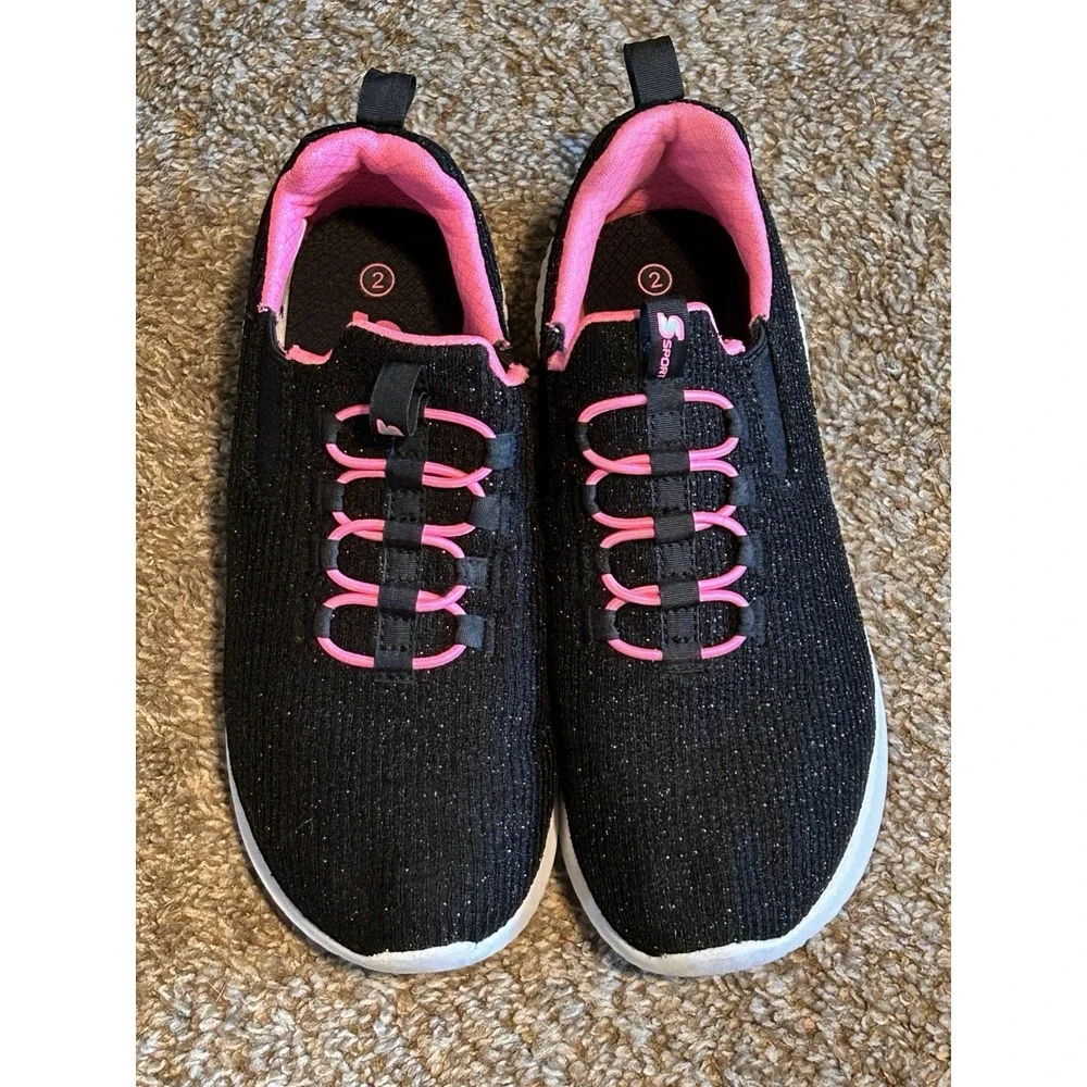 S Sport Skechers ADA Slip-On Sneakers Girls Sneakers Black Size 2 - Picture 2 of 6